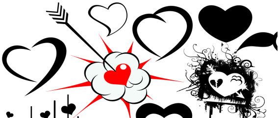 Free Photoshop Vector Heart Graphics Brushes Download