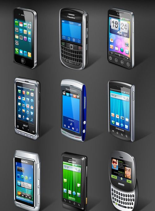 10 Mobile Phone Icons Set Download