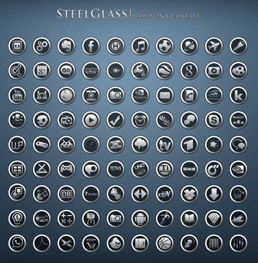 Circles Glass Android Icons Set