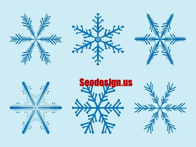 Cute Snowflakes Graphics Vector Illustrations
