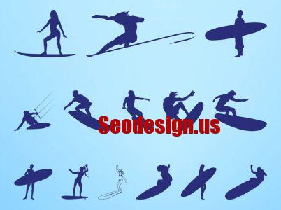 Surf Vector Silhouettes Download
