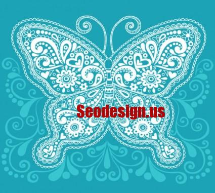 Blue Floral Butterfly Patterns