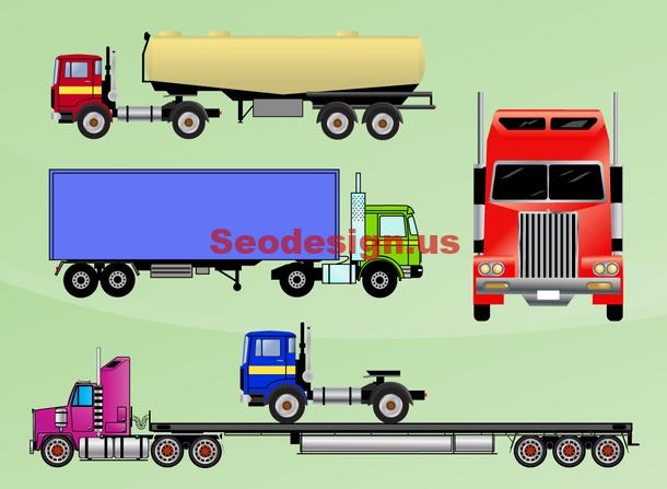 Colored Vector Trucks Graphics
