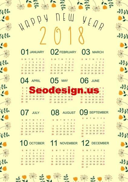 2018 Calendar Free Vector Graphics